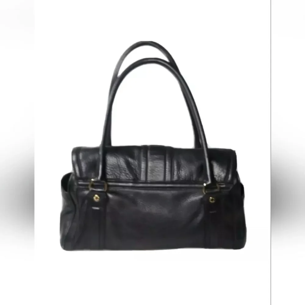 Michael Kors Handbag Black Pebbled Leather Satchel Large Purse - Picture 3 of 9